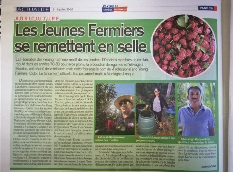 Young farmers club mauritius